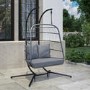 Grey Garden Folding Double Egg Swing Chair with Stand - Como