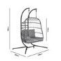 Grey Garden Folding Double Egg Swing Chair with Stand - Como