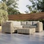 6 Seater Beige Rattan Garden Corner Sofa Set - Aspen