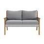 4 Seater Grey Rattan Garden Sofa Set With Solid Wood Frame - Aspen