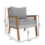 4 Seater Grey Rattan Garden Sofa Set With Solid Wood Frame - Aspen