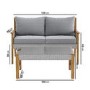 4 Seater Grey Rattan Garden Sofa Set With Solid Wood Frame - Aspen