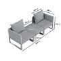 2 Seater Grey Garden Rattan Modular Bistro Set & Lounger - Fortrose