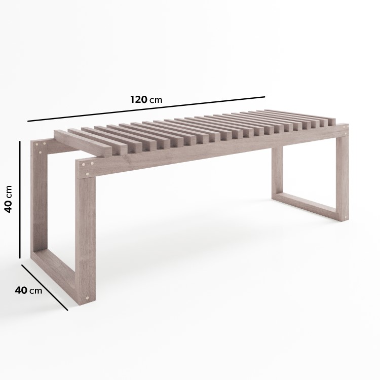 2 Seater Solid Beech Cutter Bench -120 x 40cm - Como