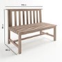 2 Seater Wooden Garden Bench - 110 x 85 cm - Como