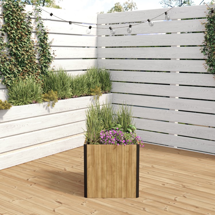 Square Wooden Garden Planter - 55 x 55cm Como