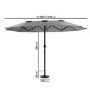 2.7x4.5m Large Double Sided Grey Parasol with Base - Como