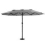 2.7x4.5m Large Double Sided Grey Parasol with Base - Como