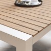 6 Seater Wood Effect &amp; Aluminium Stackable Garden Dining Set - Como