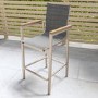 4 Stools Wood Effect & Aluminium Garden Bar Set - Como