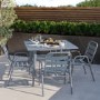 4 Seater Grey Aluminium Table and Chairs Outdoor Garden Dining Set