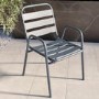 4 Seater Grey Aluminium Table and Chairs Outdoor Garden Dining Set