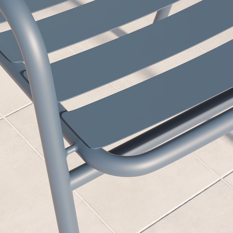 4 Seater Grey Aluminium Table and Chairs Outdoor Garden Dining Set