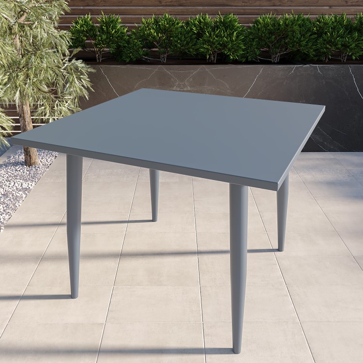 4 Seater Grey Aluminium Table and Chairs Outdoor Garden Dining Set