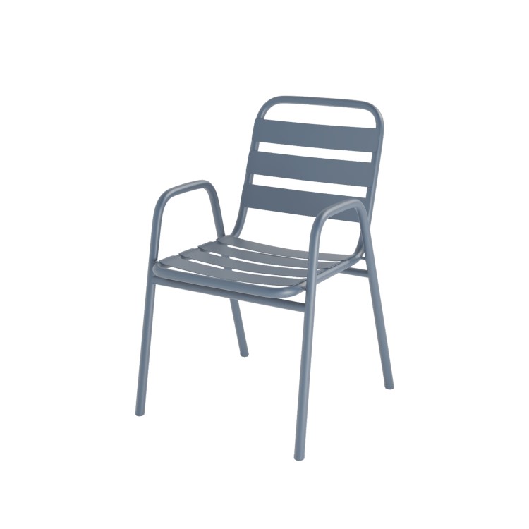 4 Seater Grey Aluminium Table and Chairs Outdoor Garden Dining Set
