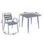 4 Seater Grey Aluminium Table and Chairs Outdoor Garden Dining Set