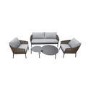 4 Seater Garden Sofa Set with Wicker Woven Chairs & 2 Tables - Como 