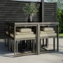 8 Seater Grey Metal Cube Set with Beige Cushions