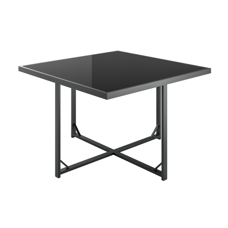 8 Seater Grey Metal Cube Set with Beige Cushions