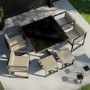 8 Seater Grey Metal Cube Set with Beige Cushions
