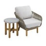 2 Seater Rope and Acacia Garden Bistro Set with Terrazzo Coffee Table - Aspen