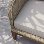 5 Seater Beige Rattan Garden Sofa Set with Wooden Coffee Table