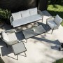 5 Seater Cream Rope and Black Metal Garden Sofa Set with Coffee Tables - Aspen
