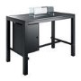4 Seater Black Metal Garden Bar Table Set with Fire Pit