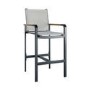 4 Seater Black Metal Garden Bar Table Set with Fire Pit