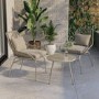 2 Seater Light Wicker Bistro Set With Table - Como