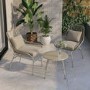 2 Seater Light Wicker Bistro Set With Table - Como