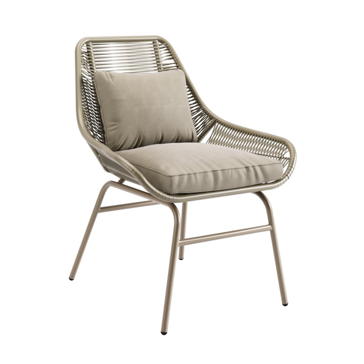 2 Seater Light Wicker Bistro Set With Table - Como