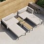 4 Seater Modular Sun Lounger Set with Heavy Weave Detail and Dual Coffee Tables