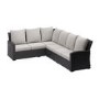8 Seater Black Rattan Corner Garden Dining Set with Firepit Table