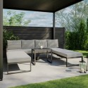 FTR188 4 Seater Grey Modular Stackable Garden Sofa with Waterproof Cover