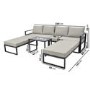 4 Seater Modular Stack Away Garden Sofa Set in Grey with Waterproof Cover