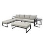 4 Seater Modular Stack Away Garden Sofa Set in Grey with Waterproof Cover