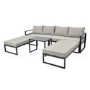 4 Seater Modular Stack Away Garden Sofa Set in Grey with Waterproof Cover
