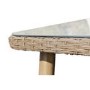 6 Seater Beige Rattan Garden Dining Set - Parasol Included