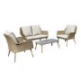 4 Seater Light Rattan Sofa Set with Coffee Table - Fortrose
