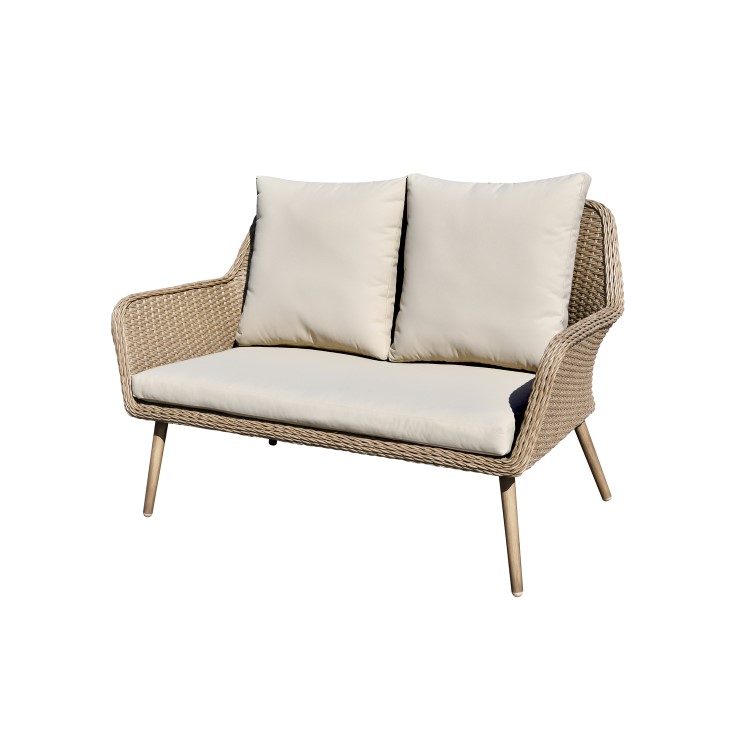 4 Seater Light Rattan Sofa Set with Coffee Table - Fortrose