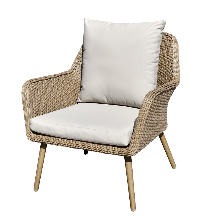 4 Seater Light Rattan Sofa Set with Coffee Table - Fortrose