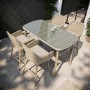 4 Seater Neutral Rattan Bar Table and Stools - Fortrose