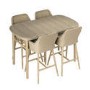 4 Seater Neutral Rattan Bar Table and Stools - Fortrose