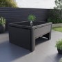 8 Seater Black Rattan Dining Set with Bench Seating & Extendable Table - Fortrose