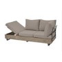 5 Seater Beige Rattan Corner Sofa Set with Reclining Sun Lounger and Coffee Table