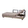5 Seater Beige Rattan Corner Sofa Set with Reclining Sun Lounger and Coffee Table