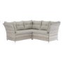 7 Seater Light Rattan Corner Sofa Set with 2 Stools and  Glass Table Top