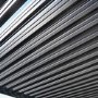 Heavy Duty Charcoal Aluminium Pergola with Louvered Shutter Roof and Textilene Side Panel 3 x 3m - Como