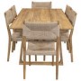 6 Seater Acacia Wood Outdoor Garden Table and Chairs Dining Set